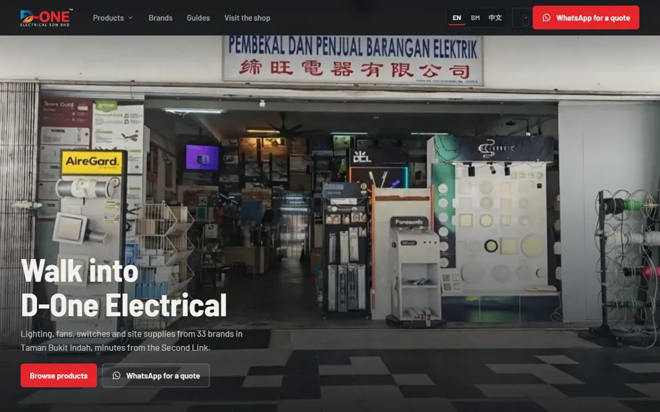 D-One Electrical website
