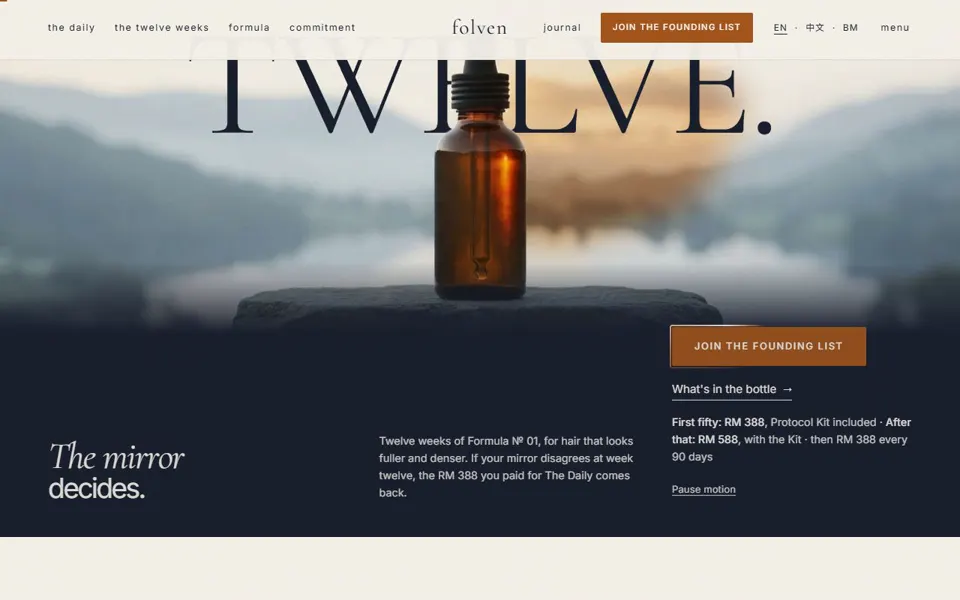 FOLVEN website, recorded from the live site
